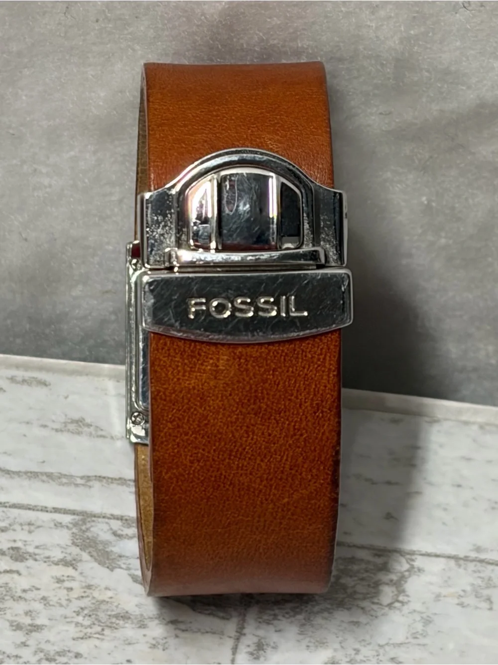 Fossil F2 Womens Watch Tan Leather All Stainless Steel  ES-9849